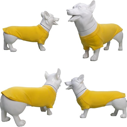 Lovelonglong 2019 Pet Clothing Dog Costumes Dachshund Clothes Blank T-Shirt Tee Shirts for Dachshund Dogs,Corgi 100% Cotton Yellow D-XL