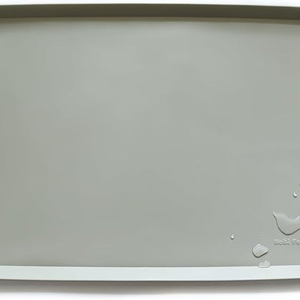 Hoki Found X-Large Silicone Pet Feeding Mats - Non Slip, Waterproof Dog & Cat Food Mats - Placemats for Carpet - Cream Green