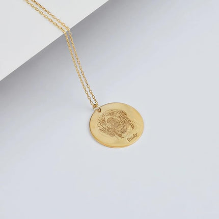 Happily Ever Custom 925 Sterling Silver Dog Portrait Necklace – Personalized Memorial Pet Jewelry with Photo Engraving – Handmade Gift for Dog/Cat Lovers – Animal Keepsake