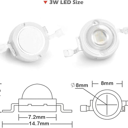 CHANZON 10 pcs High Power Led Chip on Board 3W Blue (400mA - 500mA / DC 3V - 3.4V / 3 Watt) Super Bright Intensity SMD COB Light Emitter Components Diode 3 W Bulb Lamp Beads DIY Lighting