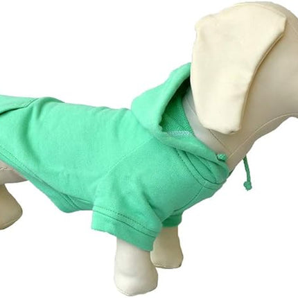 Lovelonglong Blank Basic Hoodie Sweatshirt for Dogs 100% Cotton Fits Small Medium Dachshund Large Dog Turquoise D-M