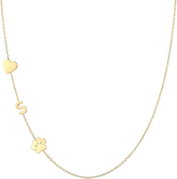 Personalized Sideways Paw Print and Initial Necklace, Dog Cat Mom Gift Pet Memorial Gifts Mothers Day for Women