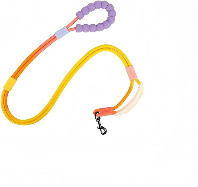 Hands Free Dog Leash Dual Handle, Wearable Leashes for Dog, Padded Waist Belts and Rotating Metal Clip,for Small Medium Large Dogs (18+ lbs) Walking Training Running (Yellow-Orange, 6.5 FT)