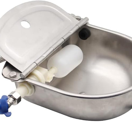 Automatic Water Feeder Trough Bowl with Pipe for Cattle Horse Goat Sheep Dog Animals Stainless Pet Livestock Tool