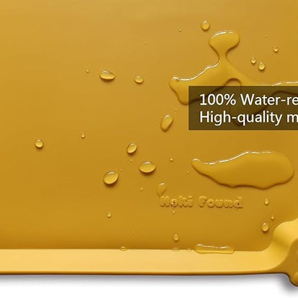 Hoki Found L Silicone Non Slip Pet Feeding Mats - Waterproof Dog Cat Food and Water Mats for Carpet - Honey