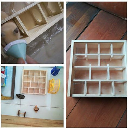 Hypeety Wooden Maze Tunnel Toy with Plastic Cover, Small Pet Animals Activity Sport Labyrinth Dwarf Hamster Play Toys Maze Tunnel Mice Wooden Funny Toy