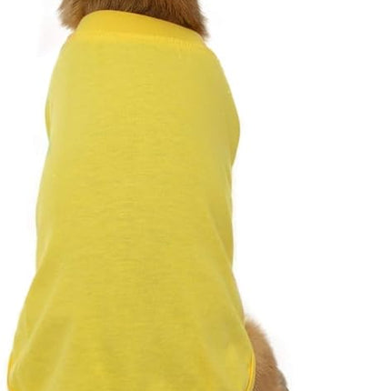Lovelonglong 2019 Pet Clothing Dog Costumes Dachshund Clothes Blank T-Shirt Tee Shirts for Dachshund Dogs,Corgi 100% Cotton Yellow D-XL