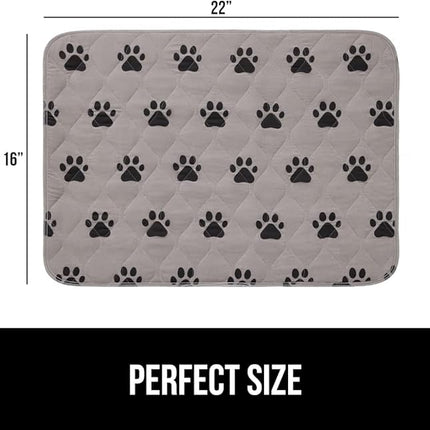 GORILLA GRIP Washable Puppy Pads, Slip Resistant Dog Crate Mat, Waterproof Cloth Pee Pad for Training Puppies in Playpen, Reusable Pet Incontinence Blanket, Protects Sofa, Furniture, 22x16 Pack of 2