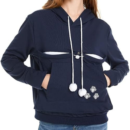 LINYUCHEN Cat Dog Pouch Hoodie Large Pet Pouch Sweatshirt Puppy Kitten Holder Carrier Pullover Shirt Unisex Hoodies