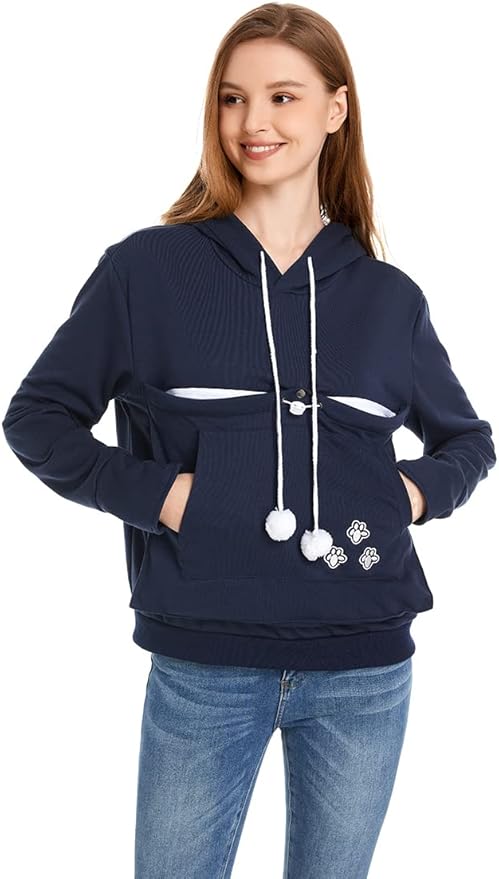 LINYUCHEN Cat Dog Pouch Hoodie Large Pet Pouch Sweatshirt Puppy Kitten Holder Carrier Pullover Shirt Unisex Hoodies