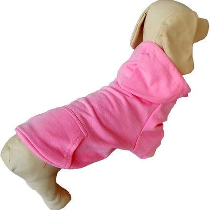 Lovelonglong Blank Basic Hoodie Sweatshirt for Dogs 100% Cotton Fits Small Medium Dachshund Large Dog Pink D-L