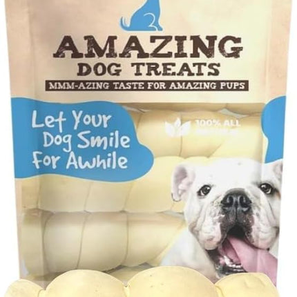 Amazing Dog Treats - Beef Cheek Rolls (Mega Thick 4" - 6 Pcs) - Safe Rawhide Alternative Dog Chew - Great for Power Chewers - Long Lasting Dog Chew - Retriever Rolls for Dogs