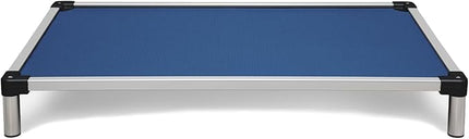 K9 Ballistics Chew Proof Elevated Outdoor Cooling Cot Bed for Medium Dogs - Virtually Indestructible, Preassembled, Withstands Aggressive Chewers - M, Blue Quartz Ripstop