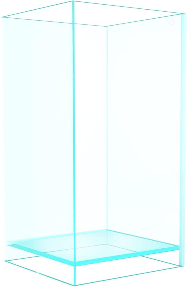 Fzone 2 Gal Nano Rimless Aquarium Low Iron Fish Tank NovaClear Ultra-White Translucent Glass Verso Series Nano Shallow Pond Levitating Floating Air Aquarium(A16-H30)