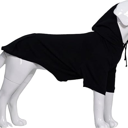 Lovelonglong Blank Basic Hoodie Sweatshirt for Dogs 100% Cotton Fits Small Medium Dachshund Large Dog Black 3XL