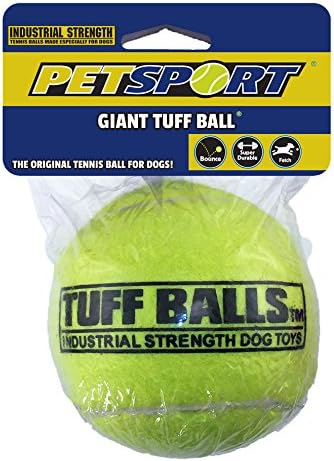 PetSport Mega Tuff Ball - Mega Tennis Balls for Large Dogs, Great for Boredom & Aggressive Chewers, Dog Toy, Mega Tennis Balls for Large Dogs, Certified Non-Toxic, Won't Wear Down Teeth - 6"