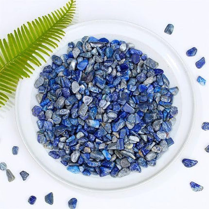 YATOJUZI Lapis Lazuli Aquarium Gravel Rocks Bulk Wholesale Tumbled Crystals Stones Chips Crushed Reiki Energy Balancing Gemstones for Planters Vase Filler Fountain Fish Tank Potted Decor 0.44LB