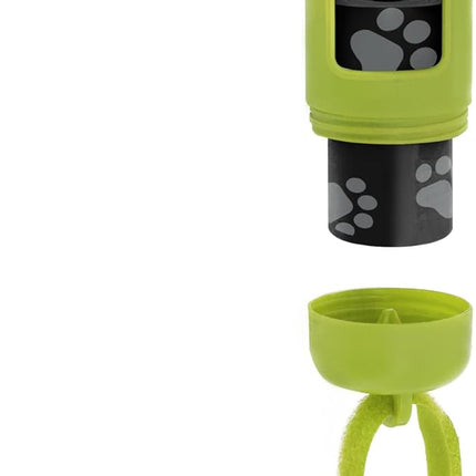 Best Pet Supplies Dog Poop Bag Holder Leash Attachment with 30 Bags, Reusable Dispenser for Travel, Walking, Park, and Outdoor Use, Durable with Clip-On - Lime Green, Pack of 2