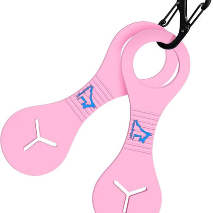 PuppyDoggy Dog Poop Bag Holder for Leash Waste Bag Carrier Dog Poop Bag Dispenser for Walking Running Bicycle Accessory 2 pieces (Pink)