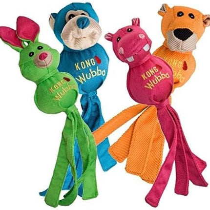 KONG Wubba Friends Ballistic Dog Toy - Durable Interactive Squeaky Toy for Dogs, Assorted Colors/Animals, Ideal for Fetch & Tug-of-War (Large)