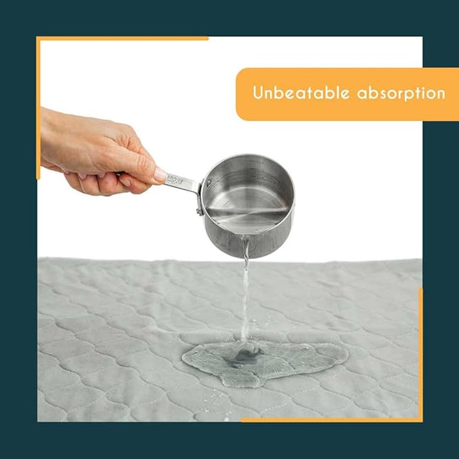 rocket & rex Premium Washable Pee Pads for Dogs, Waterproof & Reusable Puppy Pads for Potty Training, Whelping, Lining Crates & More, Guaranteed for up to 300 Washes, 22" x 22" (Pack of 4)