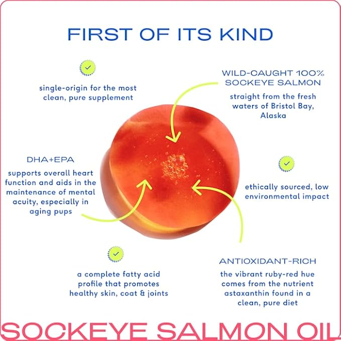 Native Pet Salmon Oil for Dogs & Cats – Pure Omega-3 Fish Oil for Dogs Supplement for Skin & Coat, Joint & Heart Health - Dog Anti-Inflammatory – 100% Wild-Caught Alaskan Sockeye Salmon – 8 oz