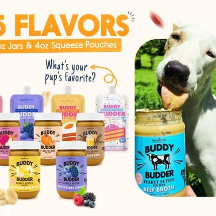 BUDDY BUDDER, Ruff Ruff Raw, Natural Dog Peanut Butter, Dog TreatMade in USA, (17 oz Jars)