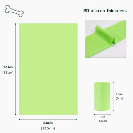Loveishere 100% Compostable & Biodegradable Poop Bags(360 Bags, 24 Rolls) - 20 Micron Thick, Guaranteed Leak Proof, ASTM D6400 & EN 13432 Certified (Green)