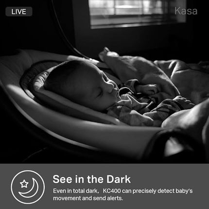 Kasa Smart 2K QHD Indoor Security Camera, Person/Baby Crying/Motion Detection, 2-Way Audio, 30Ft. Night Vision, Cloud/SD Card Storage(Up to 256 GB), Compatible with Alexa & Google Home (KC400)