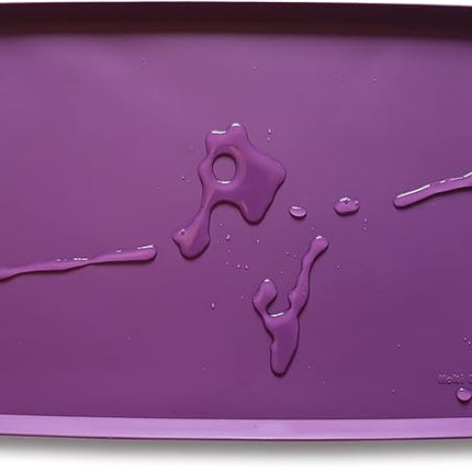 Hoki Found Silicone Pet Food Mats - Non Slip Dog Cat Bowl Placemats - Waterproof Dog Cat Food Mats for Carpet - Eggplant
