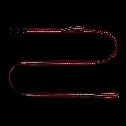 ICEFANG Tactical Dog Leash,K9 Training Walking Bungee Lead with 2 Control Handle,Heavy Duty Quick Release Metal Clasp,for Medium Large Breed (Reflective Red, 6 FT)