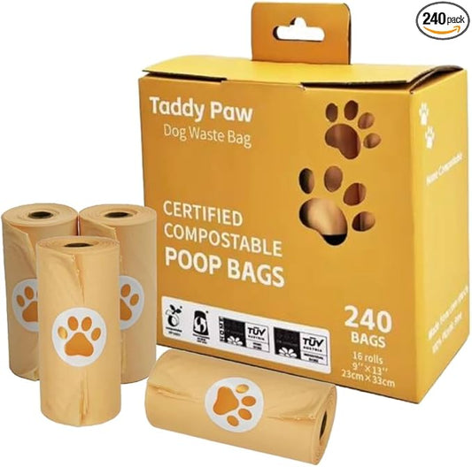 dog poop bags rolls-240bags strong& leak-proof dog waste bags(16rolls), Unscented,9x13 Doggie poop bags for All Dispensers
