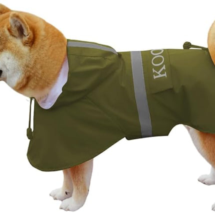 Hooded Dog Raincoat Apparel Poncho Waterproof Dog Clothes Pet Jacket,Dog Raincoats Winter Jacket for Small to Medium Dogs(Green,3XL)