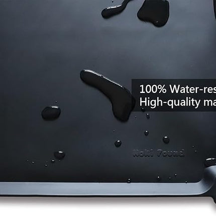 Hoki Found L Silicone Non Slip Pet Dog Cat Bowl Mats - Placemat, Waterproof Food Mats for Carpet - Black