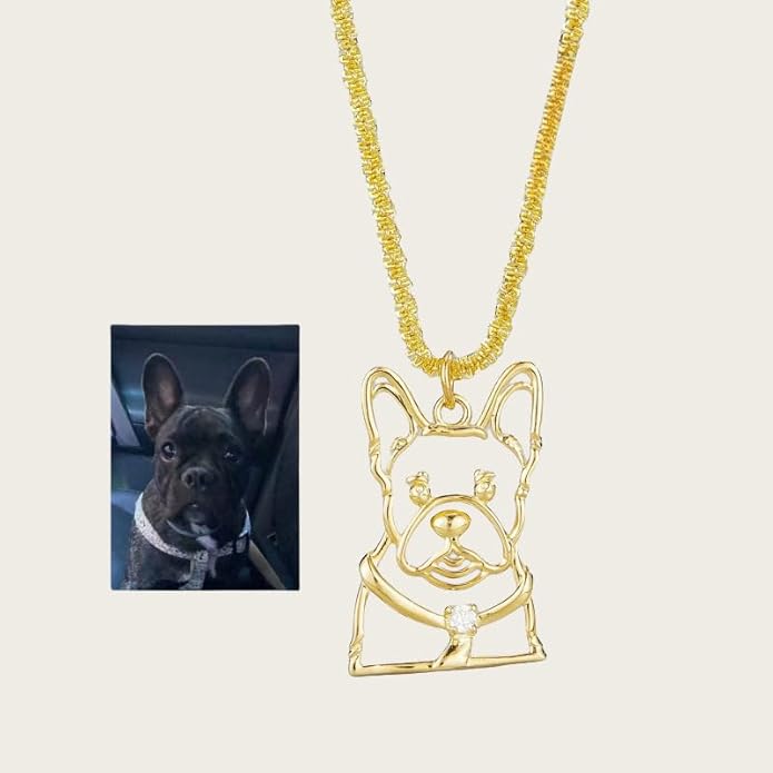 Personalised Pet Memorial Necklace, Custom Pet Picture Hollow 925 Sterling Silver Diamond Necklace, Cat Dog Memorial Pendant