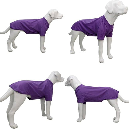 Lovelonglong Pet Clothing Dog Costumes Basic Blank T-Shirt Tee Shirts for Large Dogs Purple XXXXL