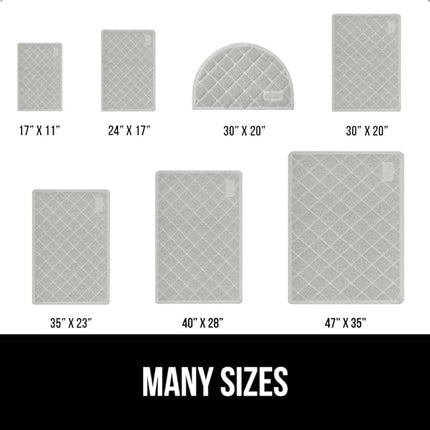 GORILLA GRIP Cat Litter Box Mat, 40x28, Water Resistant, US Designed Kitty Litter Trapping Mats, Easy to Clean, Scatter Control, Less Mess and Clean Floors, Kitten Supplies for Indoor Cats, Light Gray