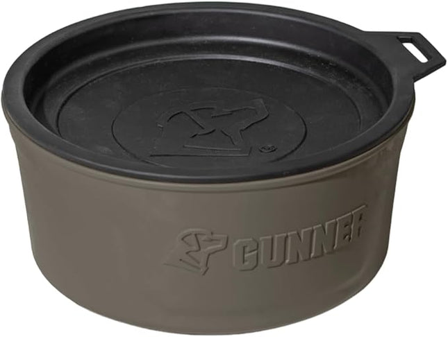 Dog Bowl with Spill-Proof Travel Lid – 7.5" x 3.75", 1.3 lb, 7-Cup Capacity, BPA-Free, Rust-Proof, Shock-Resistant, Stackable, Dishwasher Safe, Leak-Resistant Nesting Lid – Gunmetal