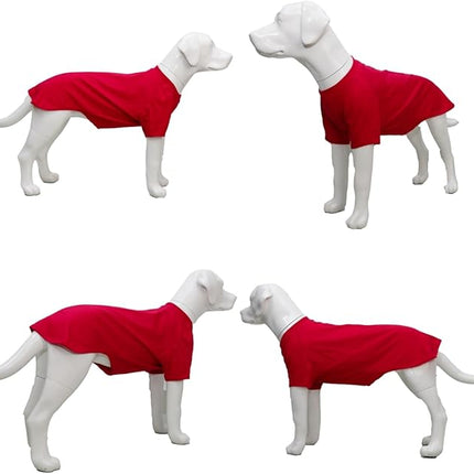 Lovelonglong Pet Clothing Dog Costumes Basic Blank T-Shirt Tee Shirts for Large Dogs Red XXXXL