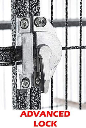 64" Extra Large Tight 1/2-Inch Bar Spacing Wrought Iron Flight Canary Parakeet Cockatiel Lovebird Finch Home Cage Side Nesting Box Doors with Removable Rolling Stand