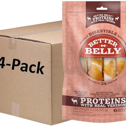 Better Belly Highly Digestible Rawhide Small Roll Chews, Treat Your Dog to a Chew with NO Artificial Colors or Flavors