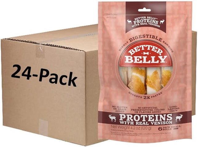 Better Belly Highly Digestible Rawhide Small Roll Chews, Treat Your Dog to a Chew with NO Artificial Colors or Flavors