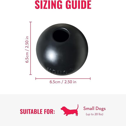 KONG Extreme Ball with Hole - Fetch Toy - Durable Dog Toy for Training, Interactive Playtime & More - Natural KONG Extreme Rubber Ball - Black - For Small Dogs