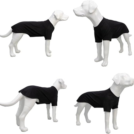 Lovelonglong Pet Clothing Dog Costumes Basic Blank T-Shirt Tee Shirts for Large Dogs Black XXXXL