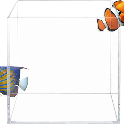 Aquatop High Clarity Low Iron Glass Cube Aquarium, 7.1 Gallon – 5mm Thick Glass – Slim Design – Ideal for Fresh & Saltwater – Desktop Tank with Silicone Sealing