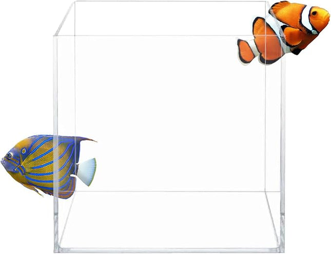 Aquatop High Clarity Low Iron Glass Cube Aquarium, 7.1 Gallon – 5mm Thick Glass – Slim Design – Ideal for Fresh & Saltwater – Desktop Tank with Silicone Sealing