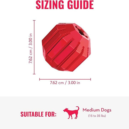 KONG Stuff-A-Ball - Durable Chew Toy for Dogs - Natural Rubber Dog Toy for Dental Health - Pet Toy for Chewing & Teeth Cleaning - Stuffable Toy for Dog Treats & Snacks - for Medium Dogs