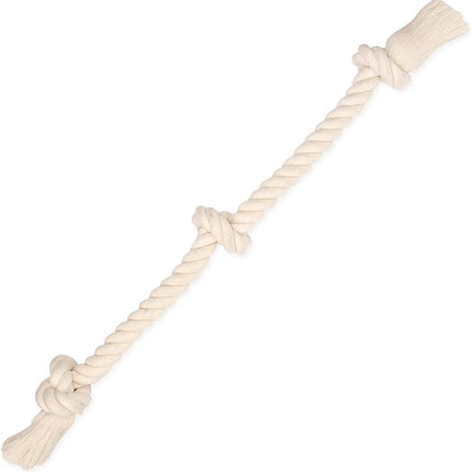 Flossy Chews 100-Percent Cotton White 3-Knot Rope Tug, X-Large, 36-Inch