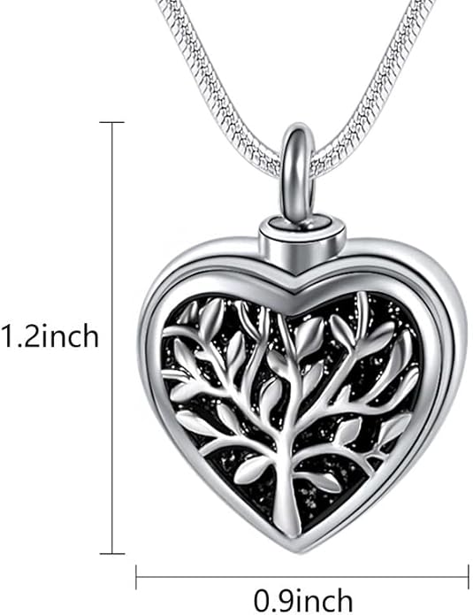 Farfume Personalized Pet Urn Necklace for Dog Cat Ashes Cremation Pet Memorial Customized Photo Text Engraving Pendant Keepsake Funeral Jewelry