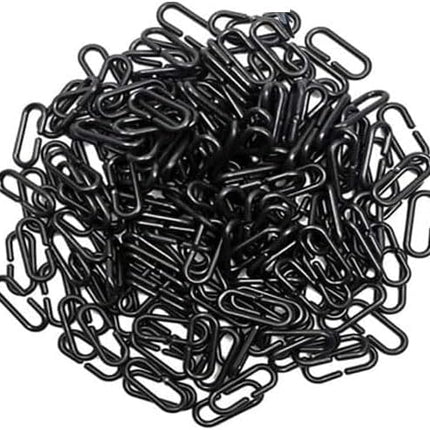 600-Piece Black Plastic Chain Links & Toys - Interlocking C-Clip Bird Cage Accessories for Parakeets, Sugar Gliders, Small Pets (Climbing/Swinging Toys)
